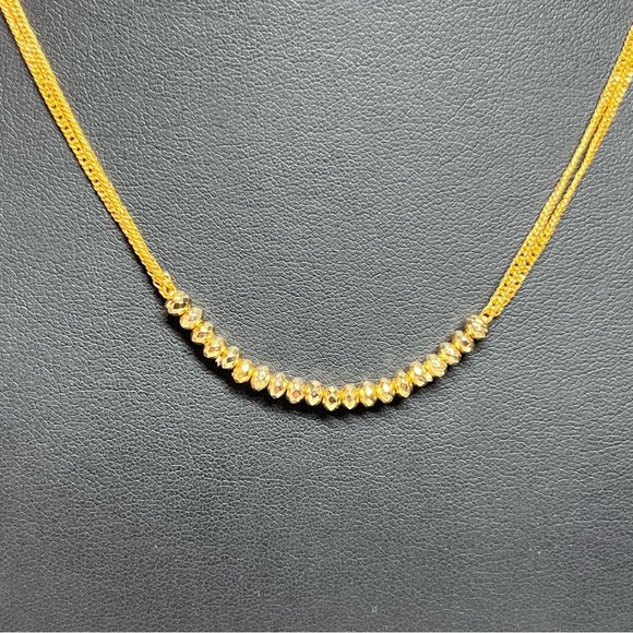 Stella & Dot Golden Double Chain Faceted Beaded Necklace 16-18" - Picture 2 of 7